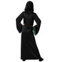 Tunique de Déguisement Enfant Magicien Noir et Vert avec Capuche pour Halloween - Costume Étudiant en Magie 7-9 Ans