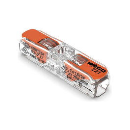 Wago Connecteur rapide en ligne avec levier, 2 voies, transparent