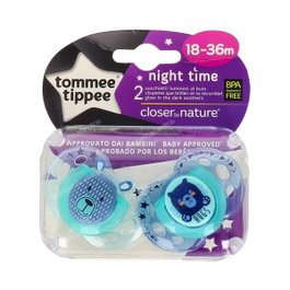 Tommee Tippee Suce Night Time Silicone Redondant Lot de 2 - 18-36 mois