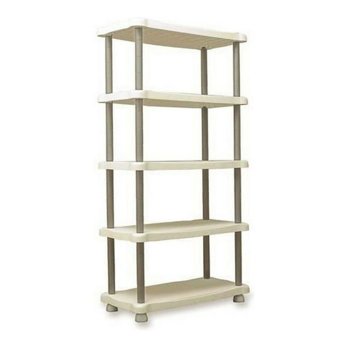 Plastiken Étagère de rangement 5 plateaux Beige et taupe Plastiken Étagère de rangement 5 plateaux Beige et taupe