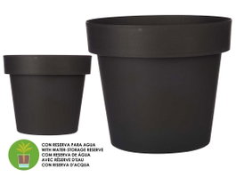 Ibergarden Pot en Plastique Anthracite avec Réservoir d'Eau 40 cm (Set de 6)