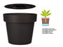 Ibergarden Pot en Plastique Anthracite avec Réservoir d'Eau 40 cm (Set de 6)
