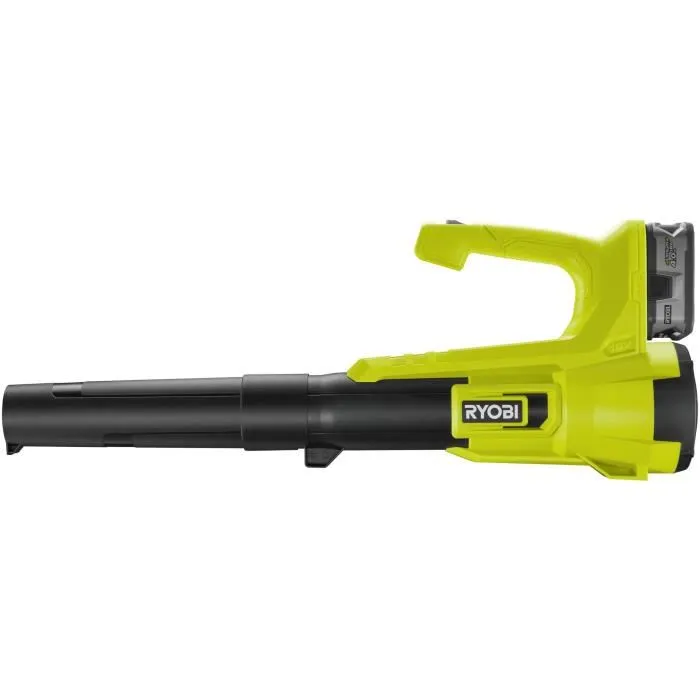 RYOBI Souffleur sans fil 18V Turbo Jet - Vitesse max 145 km/h, Débit air 7,1 m³/min - Avec batterie 4,0 Ah et chargeur 1,5 A
