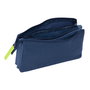 Trousse Fourre-Tout Triple Munich Blue indigo Bleu 22 x 12 x 3 cm