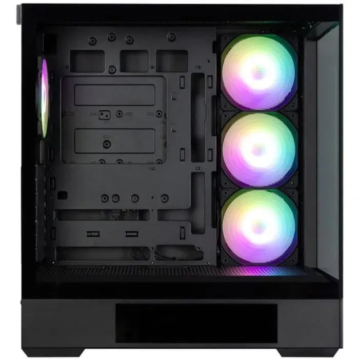 ZALMAN Boitier PC moyen tour P40 DS, format ATX, 4 ventilateurs ARGB, 2 panneaux verre trempé, écran LCD 9.1", USB-C, sans alimentation, noir