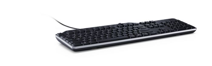 Dell KB-522 Clavier USB d'affaires multimédia avec disposition QWERTZ, ports USB 2.0 et repose-poignets - Noir