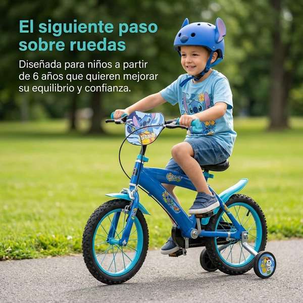 Toimsa Bicicleta Stitch 14" - Vélo enfant 14 pouces pour 4 à 6 ans (36 mois min.) - Bleu