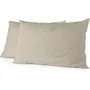 Home Linge Passion Lot de 2 taies d'oreiller en microfibre 82 g - 50 x 70 cm - Beige ivoire