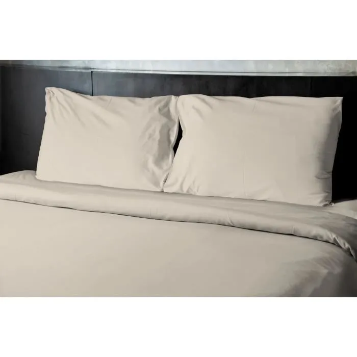 Home Linge Passion Lot de 2 taies d'oreiller en microfibre 82 g - 50 x 70 cm - Beige ivoire