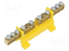 PAWBOL Barrette de jonction d'alimentation jaune pour rail DIN