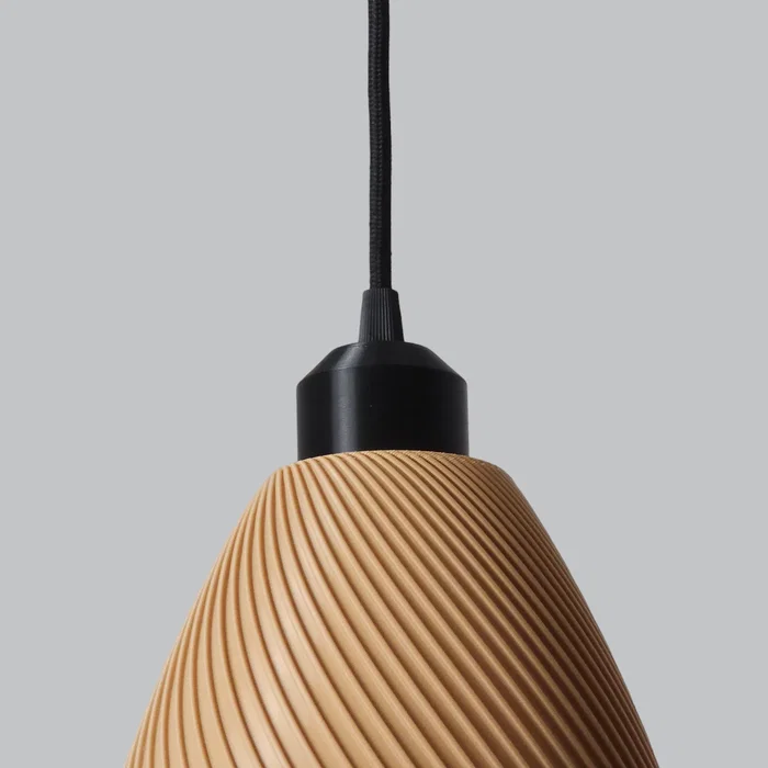 Lampe Suspendue Paval Beige/Florón Negro/Cable Negro Moderne Durable