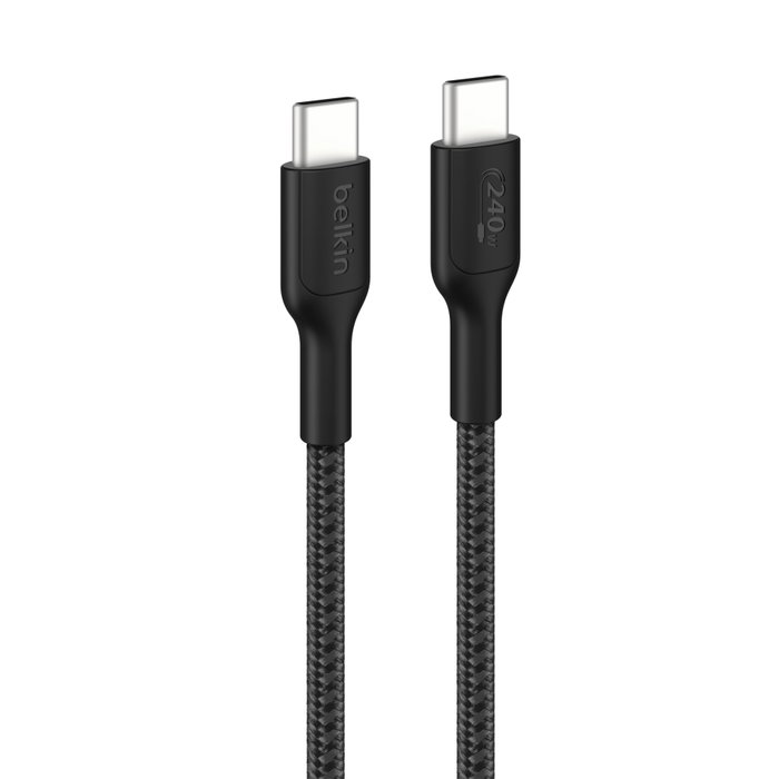 Belkin Câble USB-C vers USB-C BoostCharge Pro 240W tressé, 1m, noir Belkin Câble USB-C vers USB-C BoostCharge Pro 240W tressé, 1m, noir