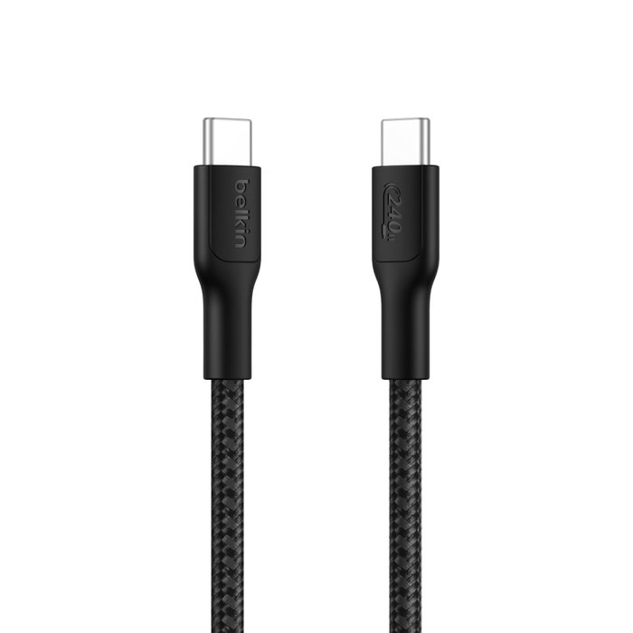 Belkin Câble USB-C vers USB-C BoostCharge Pro 240W tressé, 1m, noir Belkin Câble USB-C vers USB-C BoostCharge Pro 240W tressé, 1m, noir