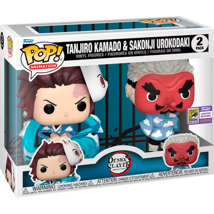 FUNKO Blister 2 figurines POP Demon Slayer Kimetsu no Yaiba Tanjiro Kamado & Sakonji Urokodaki FUNKO Blister 2 figurines POP Demon Slayer Kimetsu no Yaiba Tanjiro Kamado & Sakonji Urokodaki