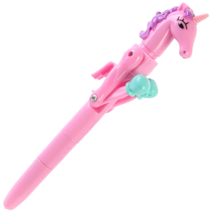 Mister Gadget Stylo Licorne Lumineux Bleu, Blanc ou Rose