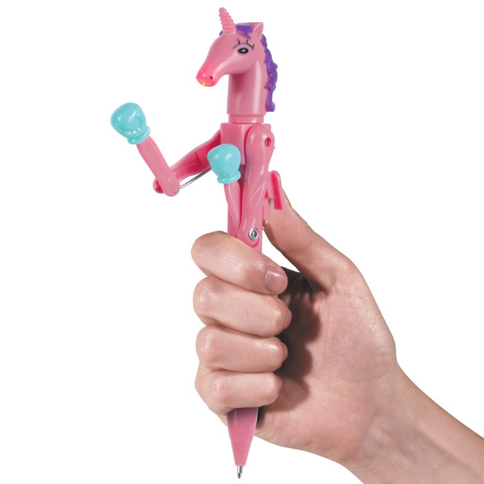 Mister Gadget Stylo Licorne Lumineux Bleu, Blanc ou Rose
