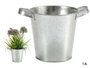 Ibergarden Seau avec anses larges en zinc 20x14x16 cm 1,5 L argent (Set de 24)