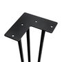Emuca Lot de 4 pieds Hairpin de 3 fils par table, hauteur 710mm, Acier, Peint en noir