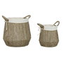 Panier à linge Home ESPRIT Blanc Naturel Algues marines 43 x 43 x 48 cm (2 Unités)