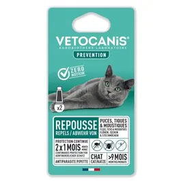Vetocanis Pipettes Anti-Puces, Tiques et Moustiques pour Chatons - Lot de 2 pipettes - Jusqu'à 1 Mois de Protection par Pipette