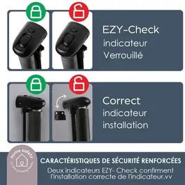 Dreambaby Barrière de Sécurité Rétractable Extra Haute H90 cm, Largeur Réglable 60-140 cm, avec 2 Indicateurs EZY-Check, Noir