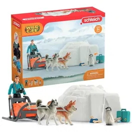 Schleich 42558 Wild Life - Coffret figurines Expédition en Antarctique avec traîneau, igloo, animaux et accessoires, jouet pour enfant dès 3 ans