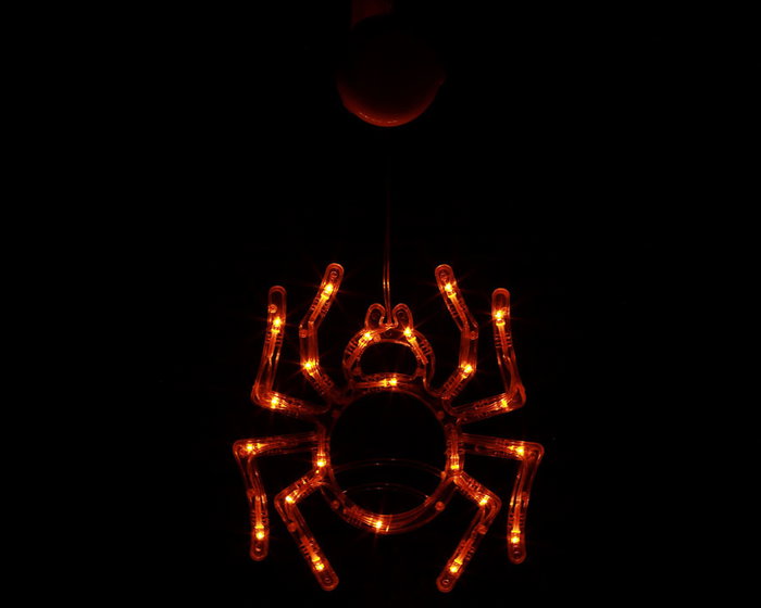 Lampe Décoration Halloween Transparente en Forme d'Araignée à LED - 36 cm, Idéale pour Fêtes Thématiques et Événements