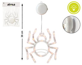 Lampe Décoration Halloween Transparente en Forme d'Araignée à LED - 36 cm, Idéale pour Fêtes Thématiques et Événements