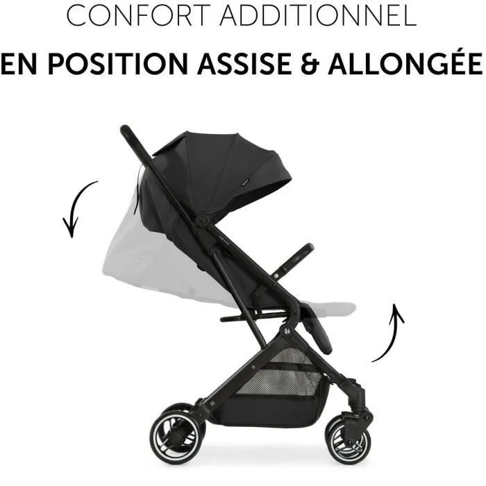 Hauck Poussette compacte Travel N Care Noir - Pliage à une main, siège inclinable allongé, capote UPF 50+, 4 roues pivotantes, suspension et panier Hauck Poussette compacte Travel N Care Noir - Pliage à une main, siège inclinable allongé, capote UPF 50+, 4 roues pivotantes, suspension et panier