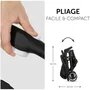 Hauck Poussette compacte Travel N Care Noir - Pliage à une main, siège inclinable allongé, capote UPF 50+, 4 roues pivotantes, suspension et panier
