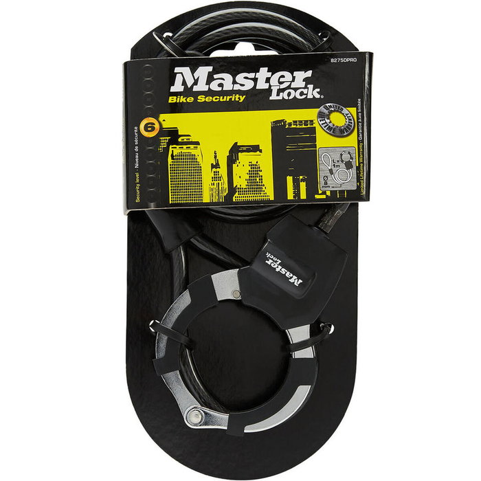 Master Lock Antivol Menottes Street Cuff Noir avec Câble 1m