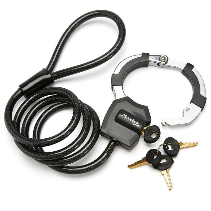 Master Lock Antivol Menottes Street Cuff Noir avec Câble 1m