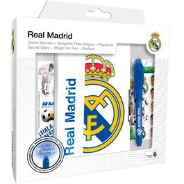 KIDS LICENSING Diario + Boligrafo Magico Real Madrid - Journal avec Stylo Magique Real Madrid - Taille 23x22x3 cm