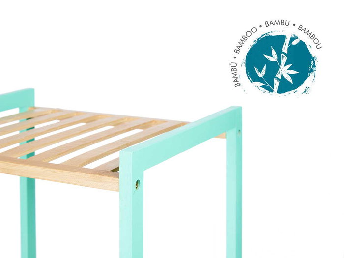 Berilo Étagère Carrée 4 Étagères Bambou Pin Menta 35 x 100 x 30 cm