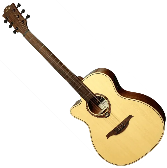 LAG Guitare électroacoustique Auditorium Tramontane 88 A/E Cutaway pour gaucher, table épicéa massif, caisse acajou, naturel, Stage Lâg