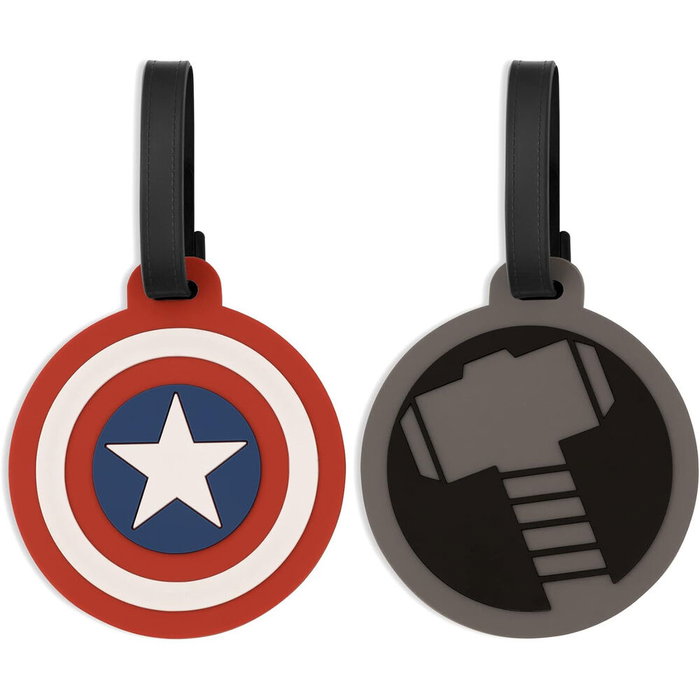 Marvel Avengers (Los Vengadores) - Set de 2 étiquettes de bagage en silicone haute qualité - Durable et résistant