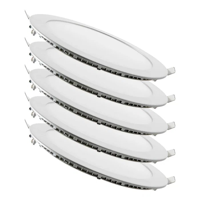 BX3 Light Pack de 5 Plafonniers LED Encastrables Circulaires 20W 1800lm 6000K Blanc Froid