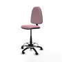 Tabouret Aýna taburete Contact permament de base Tissu Rose Structure polyamide noire Sans accoudoirs Sans appui-tête Roulettes en nylon 50 mm
