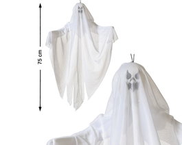 Atosa Fantôme Terror Blanc 75 cm avec Visage pour Halloween