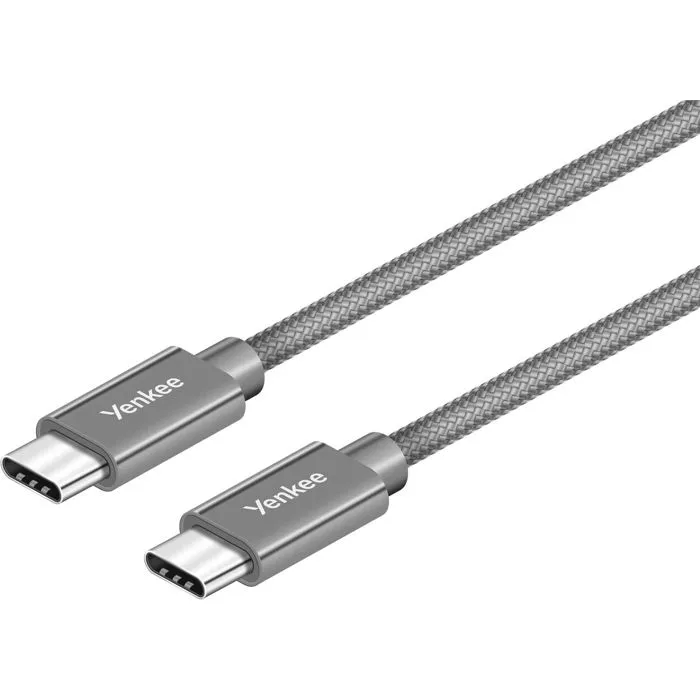 Yenkee Câble USB-C 2 mètres YCU C102 SR - Charge Rapide 60W, Données 480 Mbps, Durable en Aluminium et Nylon Yenkee Câble USB-C 2 mètres YCU C102 SR - Charge Rapide 60W, Données 480 Mbps, Durable en Aluminium et Nylon