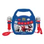 Lexibook Enceinte Bluetooth Portable Karaoké pour Enfants Spider-Man - Effets Lumineux, 2 Micros, Enregistrement, USB, Batterie Rechargeable