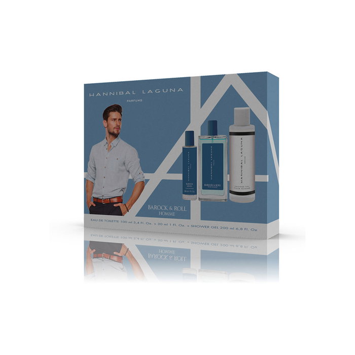 Hannibal Laguna Coffret BAROCK & ROLL Eau de Toilette Homme 3 pièces (100ml + 30ml + Gel Douche 200ml)