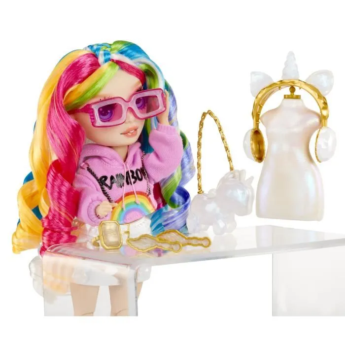 Rainbow High Poupée Mannequin Amaya 27 cm avec Cristaux et Accessoires - Création et Lavable