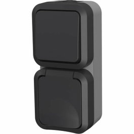 Quarx Aqua Pro Ensemble interrupteur double va-et-vient et prise verticale IP55
