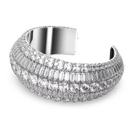 Swarovski Bracelet Hyperbola Cuff L Rows Gris 22cm