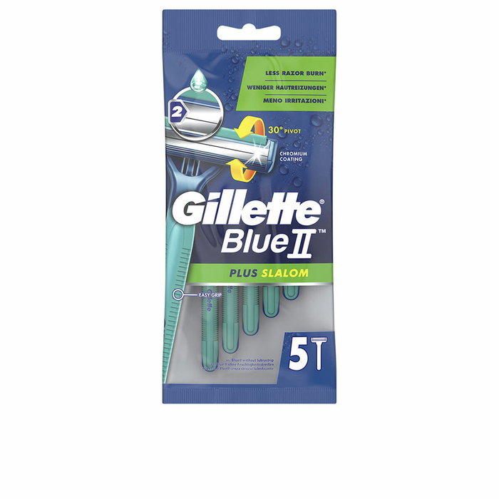 Gillette Blue II Plus Slalom Rasoir Jetable, 5 Unités Gillette Blue II Plus Slalom Rasoir Jetable, 5 Unités