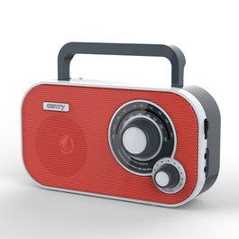Camry Radio AM/FM Portative CR 1140 Rouge, 21 x 5,6 x 12 cm, Prise Casque 3,5 mm