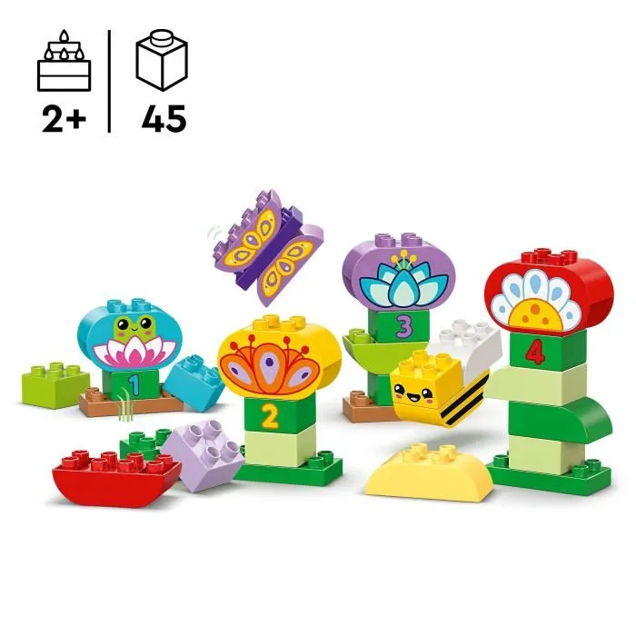 LEGO DUPLO 10444 Ma Ville - Le Jardin Créatif et les Fleurs, Jeu de Construction avec Animaux et Chiffres, 45 Pièces, pour Enfants dès 2 Ans