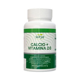 SOTYA Calcium, Magnésium et Vitamine D3 - 100 comprimés masticables