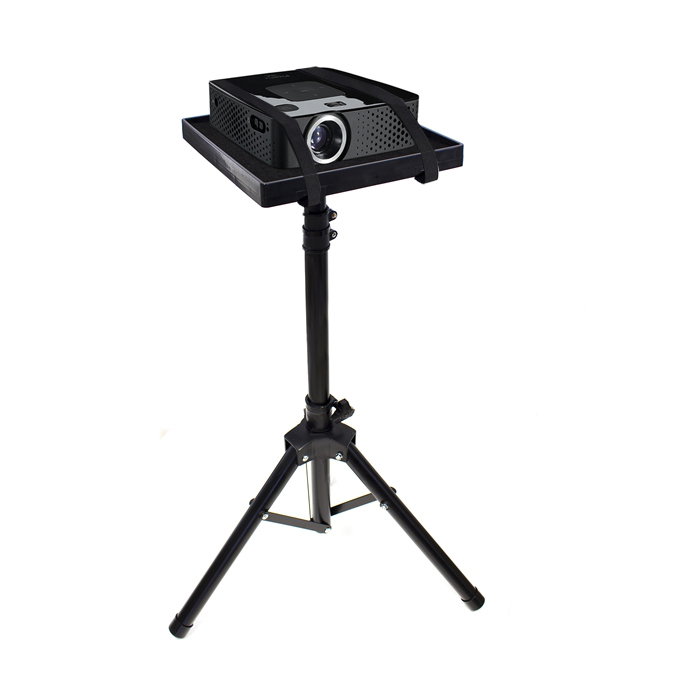 Phoenix Mesa Support Trépied pour Vidéoprojecteur et Ordinateur Portable - Pliable, Acier Noir, Hauteur Réglable 1,5m